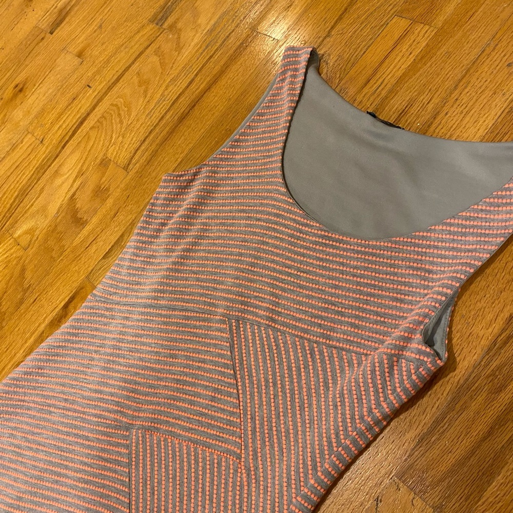 Coral and Grey Bodycon Dress